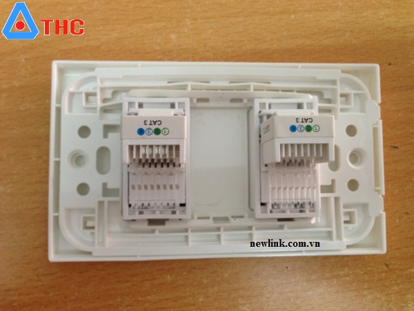 Ổ cắm wallplate RJ11+RJ11